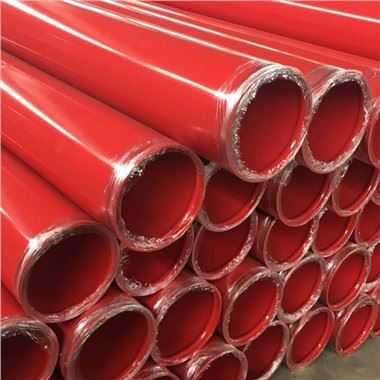 Ral 3000 Tubo de aço carbono soldado e ranhurado pintado de vermelho para combate a incêndio